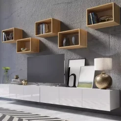 Zestawy Mebli Młodzieżowych|Meblościanki>GiB Meble Meblościanka biały połysk MODERN 32