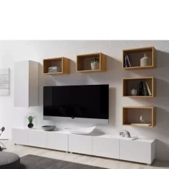 Zestawy Mebli Młodzieżowych|Meblościanki>GiB Meble Meblościanka biały połysk MODERN 37