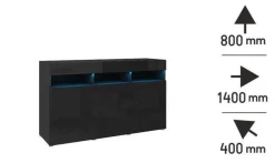 Zestawy Mebli Do Salonu|Meblościanki></noscript>BROMARKT Meblościanka czarna połysk 280 cm PREMIUM czarny