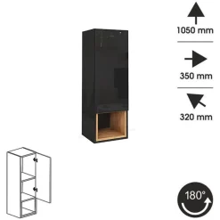 Zestawy Mebli Do Salonu|Meblościanki></noscript>BROMARKT Meblościanka czarna połysk PREMIUM czarny