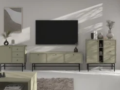 Meblościanki>Lempert Meblościanka do nowoczesnego salonu z szafką RTV TOKEN eukaliptus