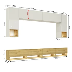 Zestawy Mebli Do Salonu|Meblościanki></noscript>BROMARKT Meblościanka do pokoju biała PREMIUM