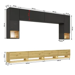 Meblościanki|Zestawy Mebli Do Salonu></noscript>BROMARKT Meblościanka do pokoju dąb złoty PREMIUM