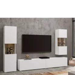 Zestawy Mebli Do Salonu|Meblościanki>Helvetia Meblościanka do salonu biała AVENTELI