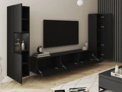 Zestawy Mebli Do Salonu|Meblościanki>BRATEX Meblościanka do salonu BRAVIN czarny grafit