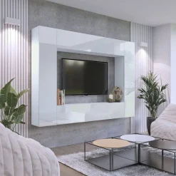 Zestawy Mebli Do Salonu|Meblościanki></noscript>BROMARKT Meblościanka do salonu połysk PREMIUM czarny