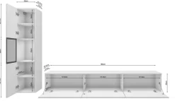 Zestawy Mebli Do Salonu|Meblościanki></noscript>BRATEX Meblościanka do salonu BRAVIN czarny grafit