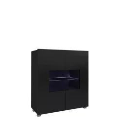 Zestawy Mebli Młodzieżowych>GiB Meble Meblościanka do salonu połysk MODERN 6 czarny