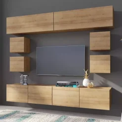 Meble Młodzieżowe|Zestawy Mebli Do Salonu>GiB Meble Meblościanka do salonu MODERN 16 dąb złoty