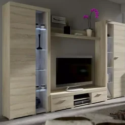 Meblościanki>Lempert Meblościanka do salonu SAMBA BIG dąb sonoma