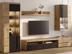 Zestawy Mebli Do Salonu|Meblościanki>Helvetia Meblościanka do salonu dąb wotan ROGER