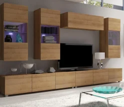 Meblościanki|Zestawy Mebli Młodzieżowych>GiB Meble Meblościanka do salonu MODERN 5 dąb złoty