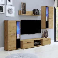 Meblościanki>Meblohand Meblościanka do salonu CUBE dąb artisan