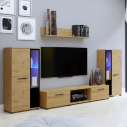 Meblościanki>Meblohand Meblościanka do salonu CUBE dąb artisan