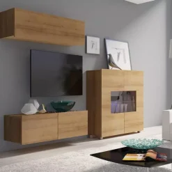 Zestawy Mebli Młodzieżowych|Meblościanki>GiB Meble Meblościanka do salonu MODERN 9 dąb złoty
