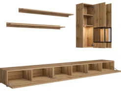 Zestawy Mebli Do Salonu|Meblościanki>Helvetia Meblościanka do salonu BARRET dąb wotan