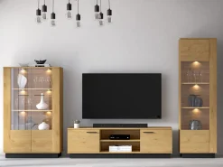 Zestawy Mebli Do Salonu|Meblościanki>ML Meble Meblościanka do salonu MONELLI dąb stylowy