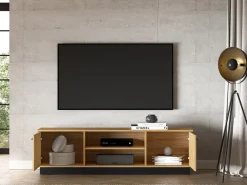 Zestawy Mebli Do Salonu|Meblościanki></noscript>ML Meble Meblościanka do salonu MONELLI dąb stylowy