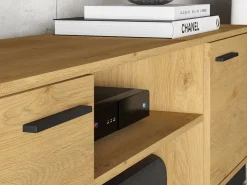 Zestawy Mebli Do Salonu|Meblościanki></noscript>ML Meble Meblościanka do salonu MONELLI dąb stylowy