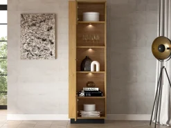 Zestawy Mebli Do Salonu|Meblościanki></noscript>ML Meble Meblościanka do salonu MONELLI dąb stylowy