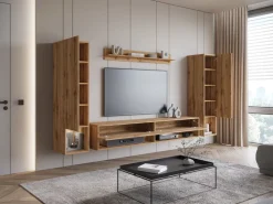 Meblościanki>BRATEX Meblościanka do salonu pod telewizor MADERA dąb wotan