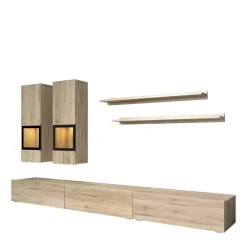 Zestawy Mebli Do Salonu|Meblościanki>Helvetia Meblościanka do salonu BARRET san remo jasne