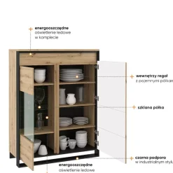 Meblościanki|Zestawy Mebli Do Salonu></noscript>lenart. Meblościanka do salonu z komodą QUANT dąb artisan