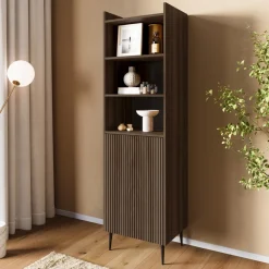 Meblościanki|Zestawy Mebli Do Salonu></noscript>JUREK Meblościanka do salonu z szafką RTV i regałami ASPERO orzech