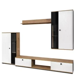 Meblościanki>Lempert Meblościanka do salonu z witryną frezowane fronty KUBA