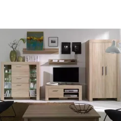 Zestawy Mebli Do Salonu>JUREK Meblościanka do salonu zestaw KING 1 dąb sonoma