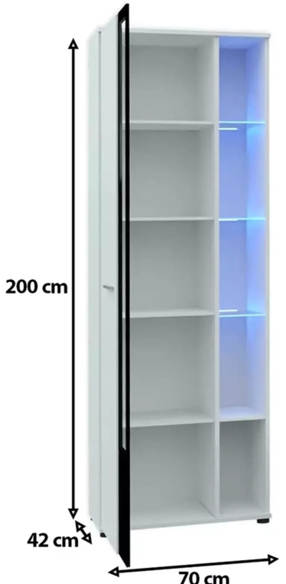 Meblościanki>Meblohand Meblościanka Komoda RTV Witryna Cube XL biała biały