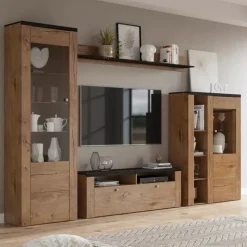 Zestawy Mebli Do Salonu|Meblościanki>Helvetia Meblościanka LARONA dąb lefkas