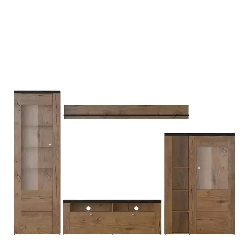 Zestawy Mebli Do Salonu|Meblościanki>Helvetia Meblościanka LARONA dąb lefkas