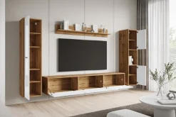 Meblościanki>BRATEX Meblościanka pod telewizor do salonu BUENO biały połysk