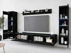 Meblościanki>BRATEX Meblościanka RTV do nowoczesnego salonu marmur VELLORE XL san sebastian