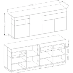 Zestawy Mebli Do Salonu|Meblościanki></noscript>Helvetia Meblościanka w białym połysku KOBE