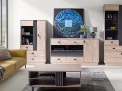 Zestawy Mebli Do Salonu|Meblościanki>MEBLAR Meblościanka z ławą do salonu AGRA