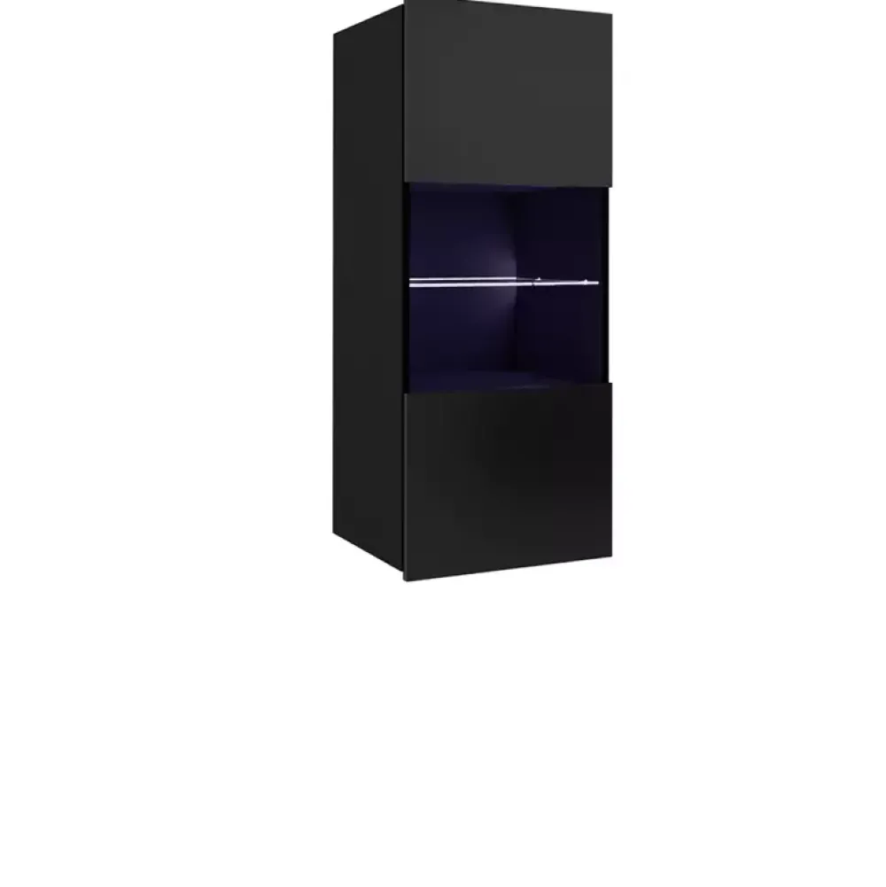 Meblościanki|Zestawy Mebli Do Salonu>GiB Meble Meblościanka z komodą połysk MODERN 3 czarny