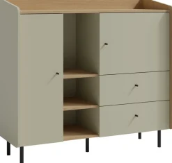 Meble Dla Dzieci|Zestawy Mebli Młodzieżowych>MEBLAR Młodzieżowa komoda na nóżkach z szufladami 125 cm nowoczesna ALDENO beż piaskowy