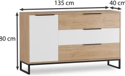 Zestawy Mebli Młodzieżowych|Komody></noscript>GiB Meble Młodzieżowa komoda na ubrania LORRO dąb hikora