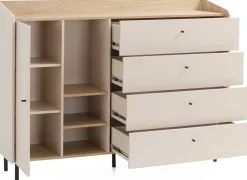 Meble Dla Dzieci|Meble Młodzieżowe>MEBLAR Młodzieżowa komoda nowoczesna na nóżkach 155 cm ALDENO beż piaskowy