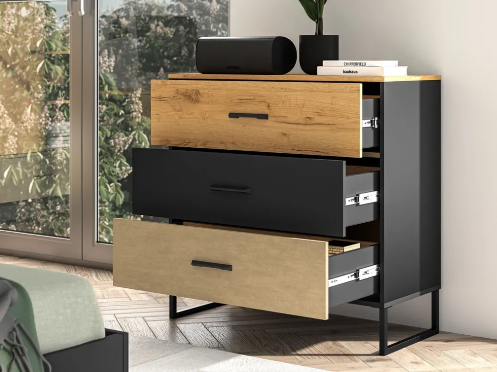 Zestawy Mebli Młodzieżowych|Komody>ML Meble Młodzieżowa komoda z szufladami w stylu loftowym COLT