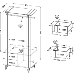 Meble Młodzieżowe|Zestawy Mebli Młodzieżowych></noscript>DOLMAR Młodzieżowa meblościanka z biurkiem i szafą LOSTI