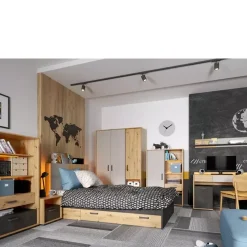 Szafy Narożne></noscript>lenart. Młodzieżowa szafa narożna z półkami 95cm QUBIC