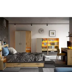 Szafy Narożne></noscript>lenart. Młodzieżowa szafa narożna z półkami 95cm QUBIC