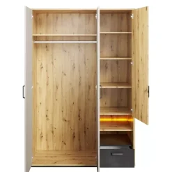 Meble Młodzieżowe|Zestawy Mebli Młodzieżowych>lenart. Młodzieżowa szafa trzydrzwiowa 130 cm półki drążek QUBIC