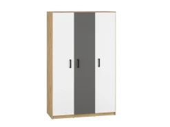 Zestawy Mebli Młodzieżowych|Szafy Trzydrzwiowe>ML Meble Młodzieżowa szafa trzydrzwiowa z drążkami i półkami 120 cm FINI
