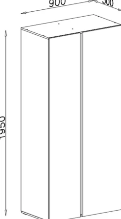 Meble Dla Dzieci|Meble Młodzieżowe></noscript>MEBLAR Młodzieżowa szafa uchylna 90 cm z półkami i drążkiem LISSARO