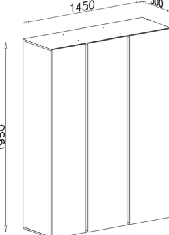 Meble Dla Dzieci|Meble Młodzieżowe></noscript>MEBLAR Młodzieżowa szafa uchylna trzydrzwiowa do pokoju nastolatka 145 cm LISSARO