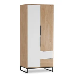 Zestawy Mebli Młodzieżowych|Szafy Dwudrzwiowe></noscript>GiB Meble Młodzieżowa szafa z półkami do pokoju 80 cm LORRO